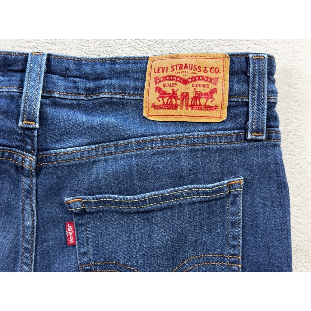 Levi's Womens 726 Flare Mid Rise Stretch Blue Denim Jeans 30x32 Meas: 30x31 - Picture 3 of 8